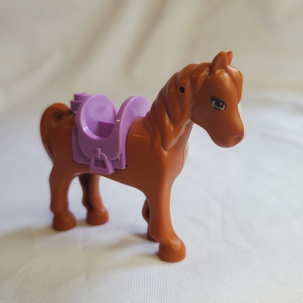 Lego Friends Brown Horse And Purple Saddle - Picture 3 of 6